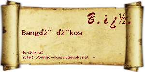 Bangó Ákos névjegykártya