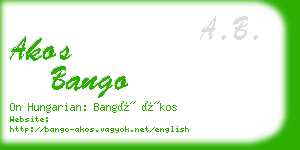 akos bango business card